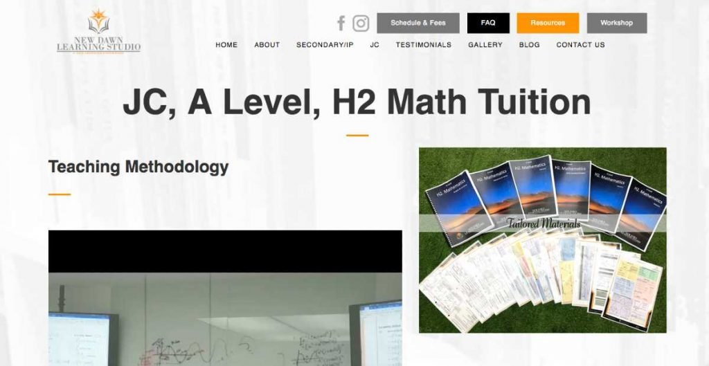 New Dawn Learning JC tuition